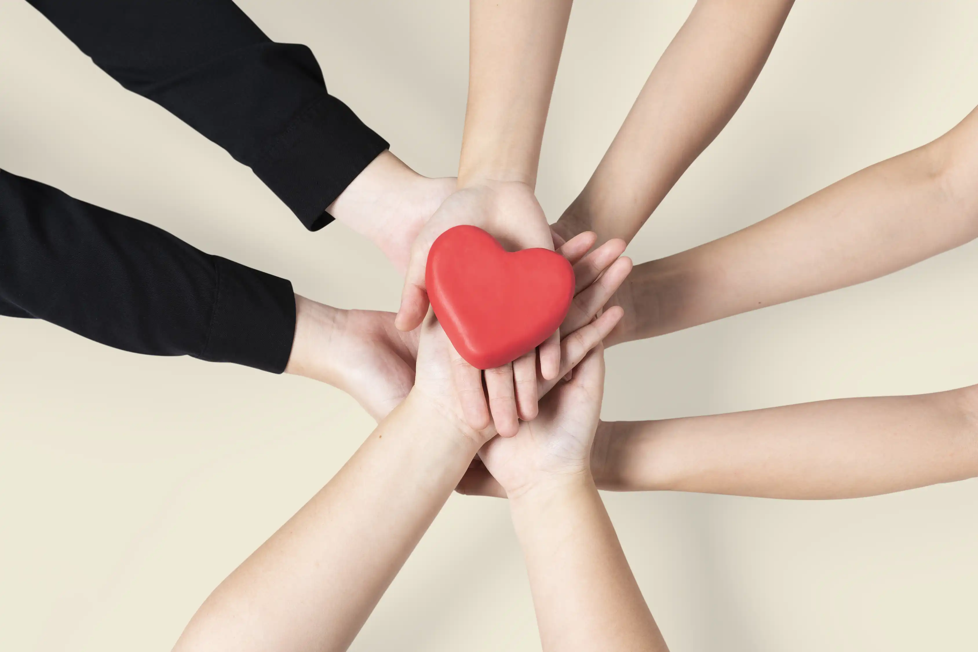 hands united heart community love