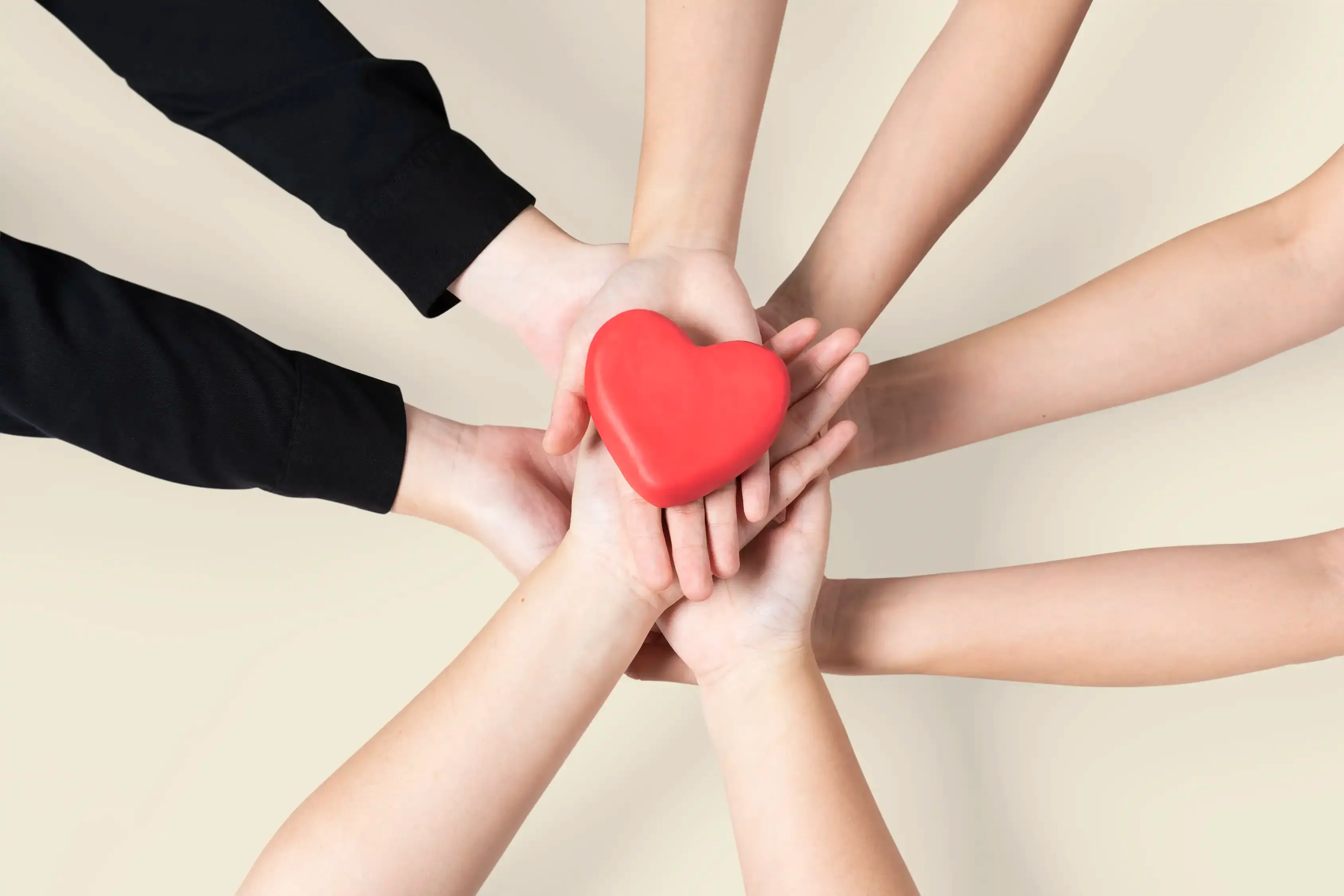hands united heart community love